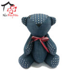 Brocade-Fabric Stuffed Bear